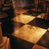 antique finish painted floor in restaurant