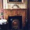 painted sienna marble mantle finish in historic home